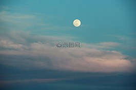 滿月,天空,abendstimmung