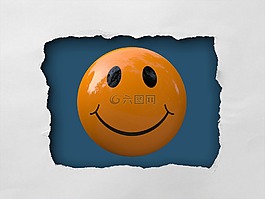 笑臉,橙,球