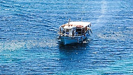 船,海,藍(lán)色