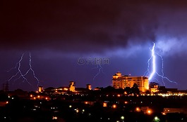 閃電,雷暴,夜