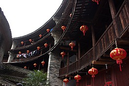 福建,土樓,燈籠