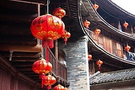 福建,土樓,燈籠