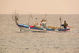 漁船,傳統(tǒng)的,釣魚(yú)