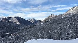 雪,山,全景