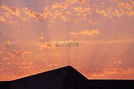 傍晚的天空,余輝,日落