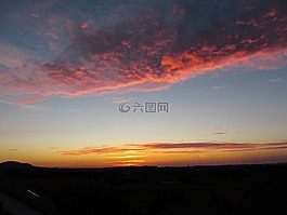 天空,云,日落