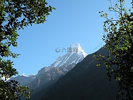 山,雪,自然