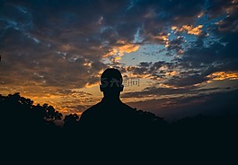 天空,云,男子