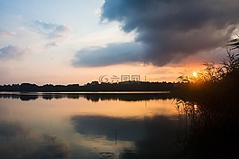 湖,日落,馬祖