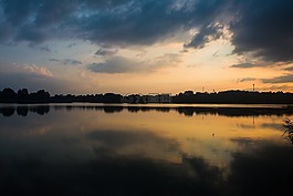 湖,日落,马祖