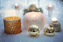 白雪皚皚的靜物,圣誕節(jié),冬天