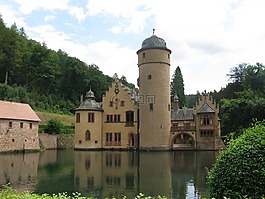 庭院的城堡,mespelbrunn,spessart