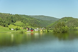 挪威湖,天空,放松