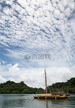 蓝蓝的天空,湖,帕劳