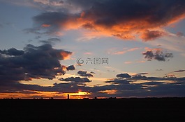 云,天空,地平線