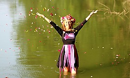 女孩,金發(fā),花圈