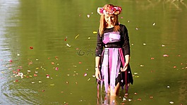 女孩,金發(fā),花圈