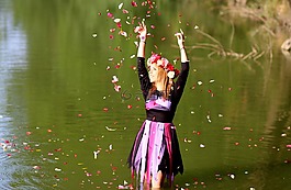 女孩,金發(fā),花圈