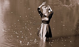 女孩,金發(fā),花圈