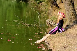 女孩,金發(fā),花圈