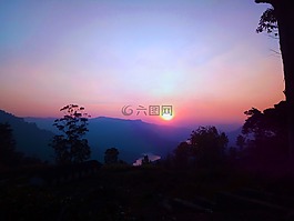 我的村子,照片,日落