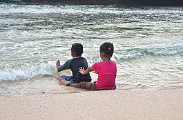 海灘,海,水