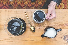 黑,釀造,咖啡
