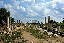 廢墟,柱狀,側(cè)
