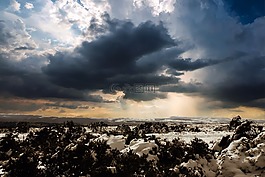 冬季景觀,威爾士,天空