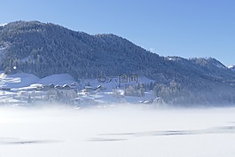 雪,冬天,山