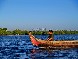 海,藍(lán)色,船