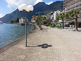 海滨长廊,湖,瑞士