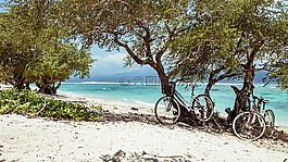自行車,海灘,巴厘島