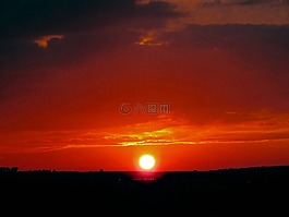 太陽,日落,余輝