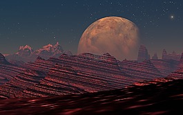 digitale 艺术,罗特星球,landschaft