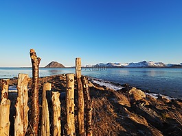 海,地平線,山