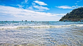 海,山,云彩