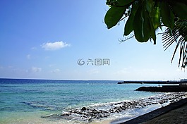 马尔代夫,岛,蓝色