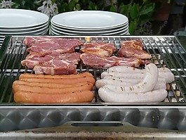 烤架,肉,香腸