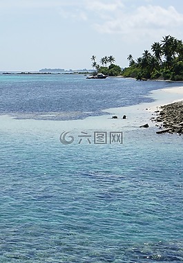 马尔代夫,岛,蓝色