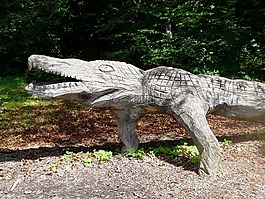 鱷魚,holzfigur,雕刻