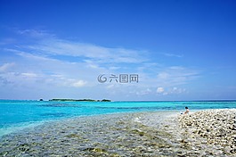 马尔代夫,岛,蓝色