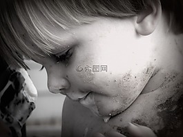 男孩,渾,臟