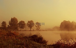 湖,早上,性質