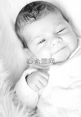 嬰兒,黑色和白色,男嬰