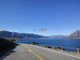 新西蘭,路,山
