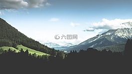 黑暗,山,高原