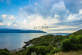 女王,吻,大海
