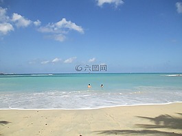 海灘,波,綠松石