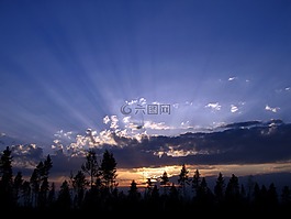日落,陽光,黃昏